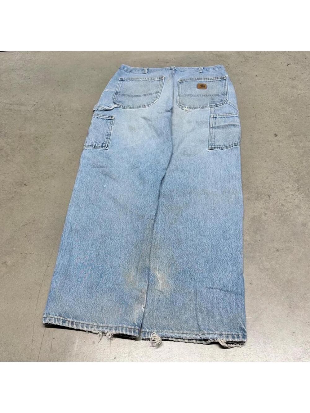 Vintage Carhartt Dungaree Fit D137 DST Carpenter Jeans Mens 33x30 Distressed